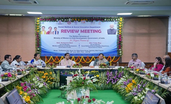 Union Minister Annapurna Devi reviews implementation status of women, child welfare schemes in Tripura.